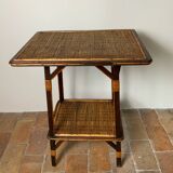 Wood and rattan table