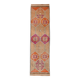 Tapis de couloir turc vintage rose et orange 3x10, 88x323 cm