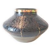 Vase Art Déco en Verre de Boom Hyalite Noir de la Verrerie De Rupel