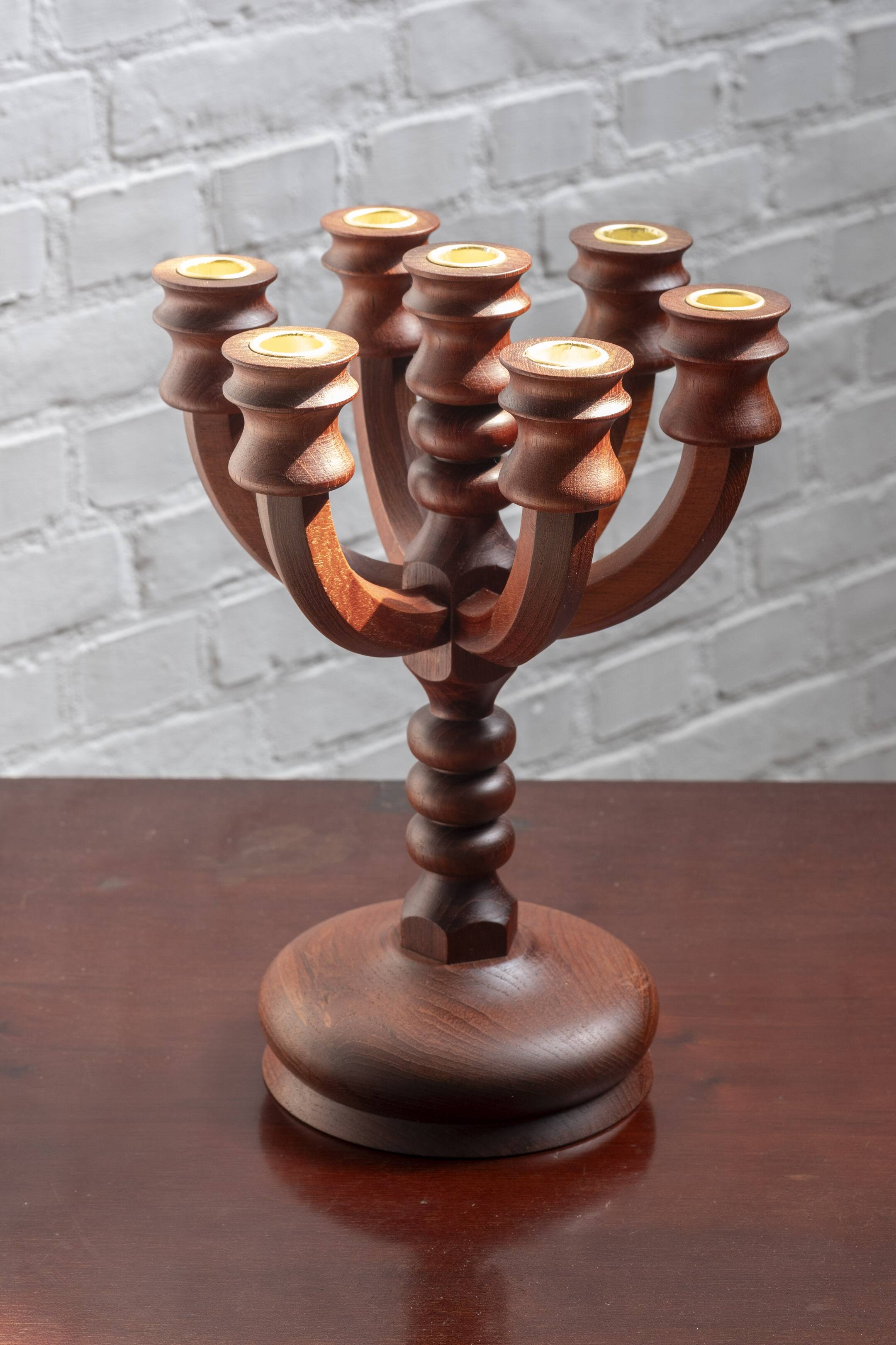 Midcentury Teak Candleholder for 7 candles, 1960s Denmark