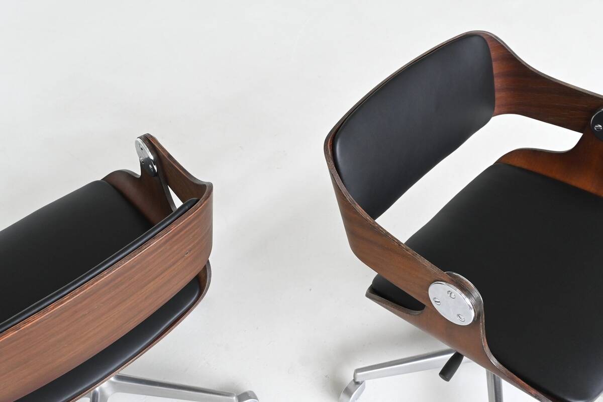 Eugen Schmidt set of six dining or conference chairs in teak Germany 1965