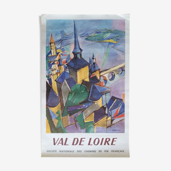 Saumur, Loire Valley - Old/original SNCF poster Despierre 1963