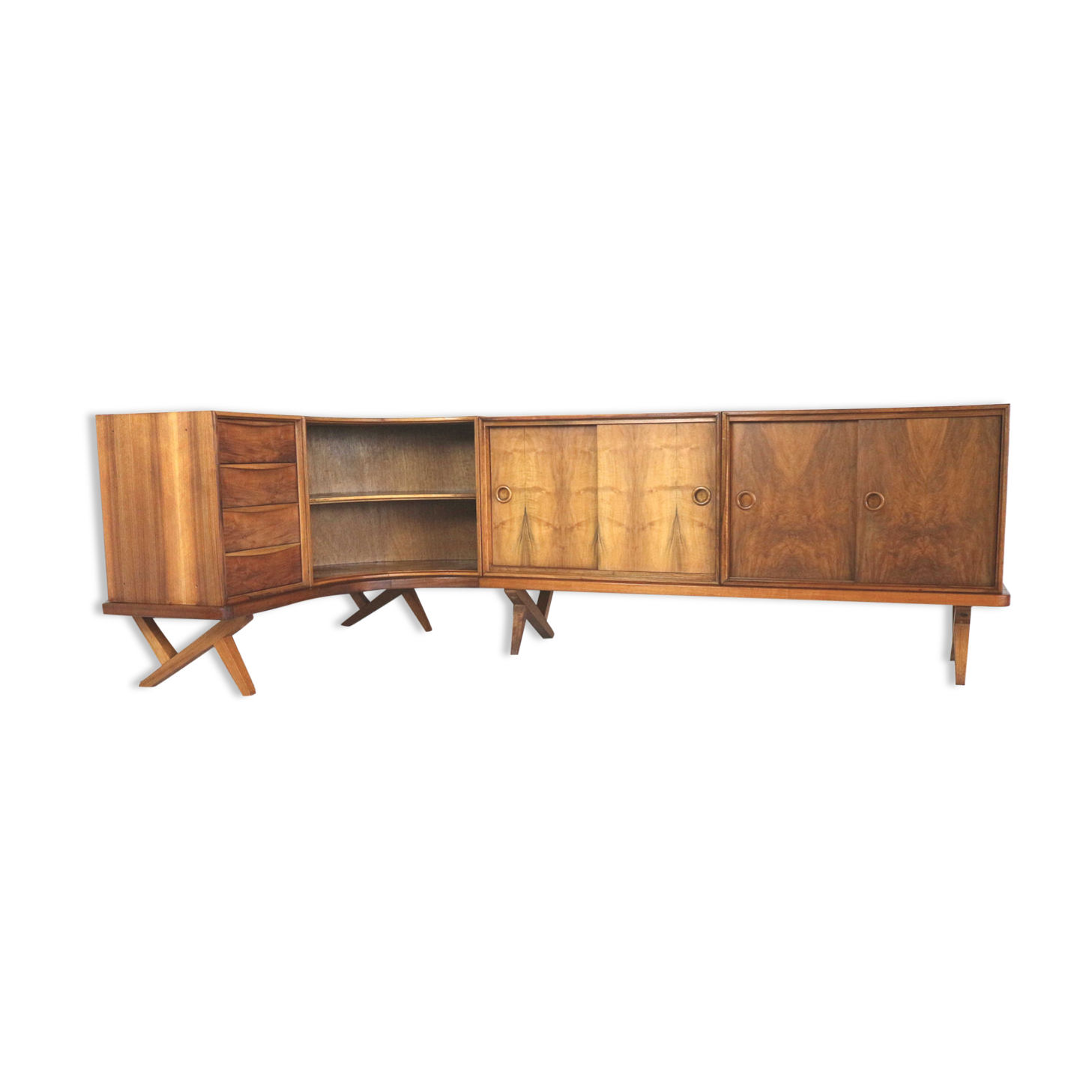 Vintage walnut sideboard by Rudolf B. Glatzel by Fristho Franeker from 1955