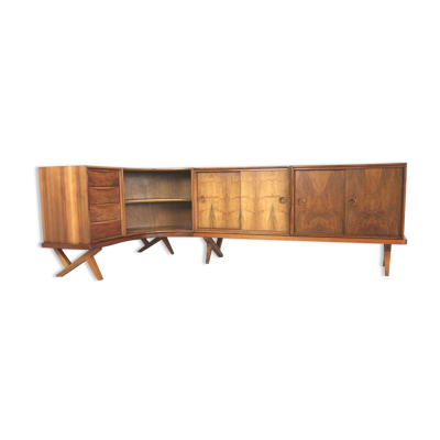 Enfilade en noyer vintage par rudolf b. glatzel par fristho franeker de 1955