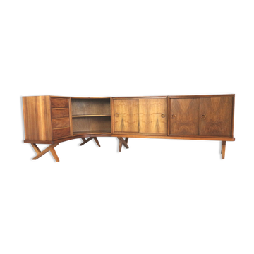 Enfilade en noyer vintage par rudolf b. glatzel par fristho franeker de 1955