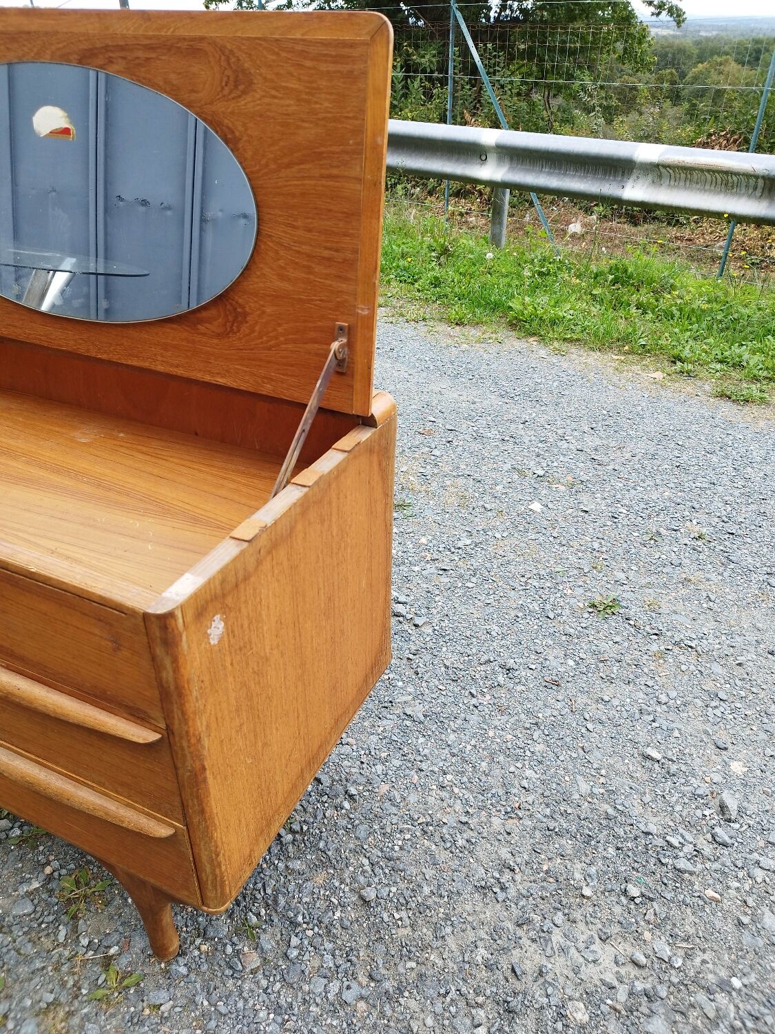 Scandinavian teak dressing table chest of drawers