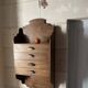 Antique piece of furniture with walnut drawers to hang