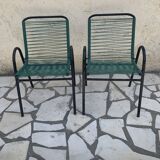 Paire de fauteuils scoubidou