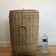 Large wicker/vintage bamboo laundry basket with lid