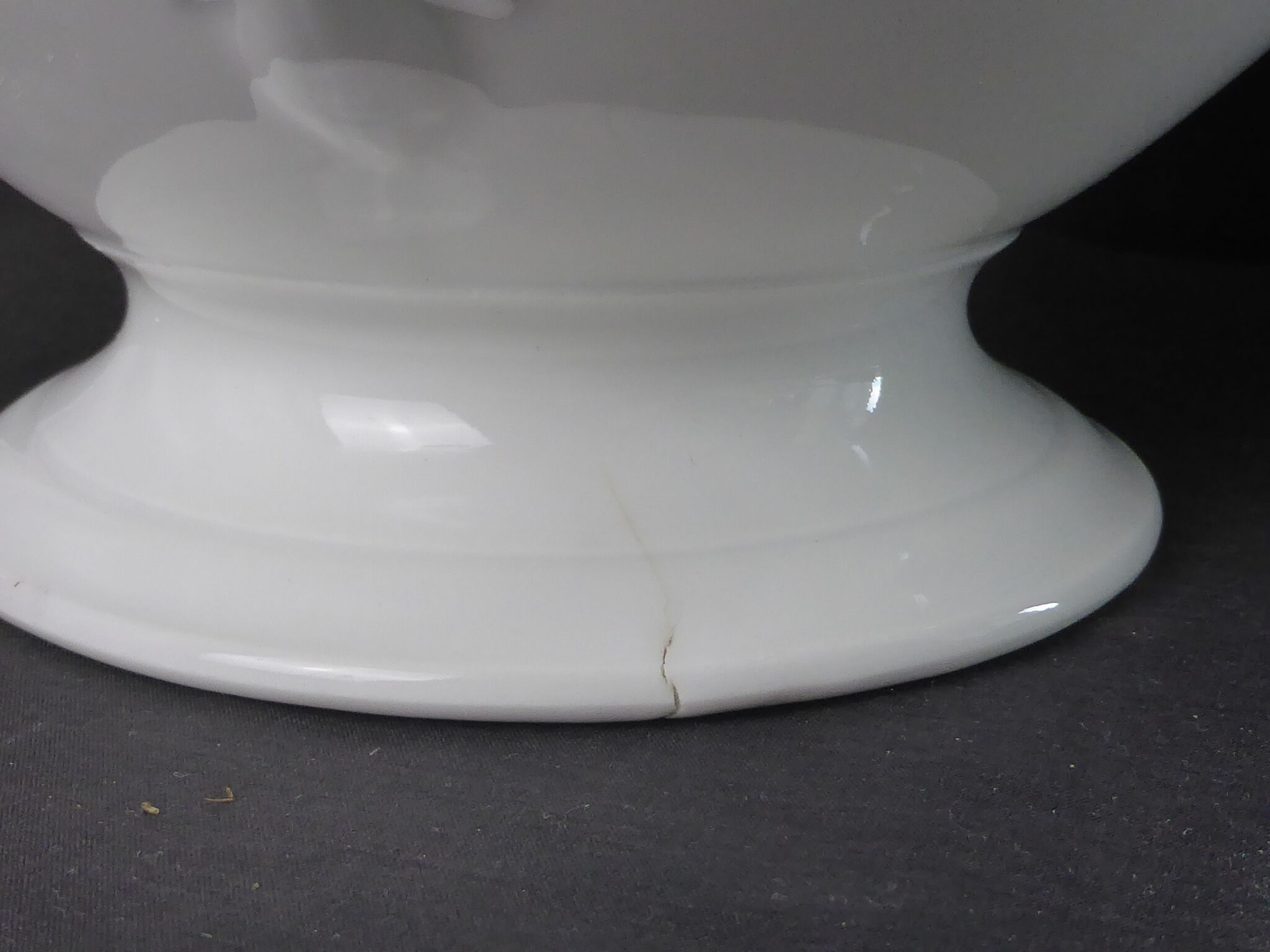 Soup bowl old white porcelain lid forming cucurbit-N°1