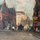Scene de rue flamande, huile sur toile
