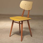 Yellow wooden chair TON Bystrice (Thonet) 1970