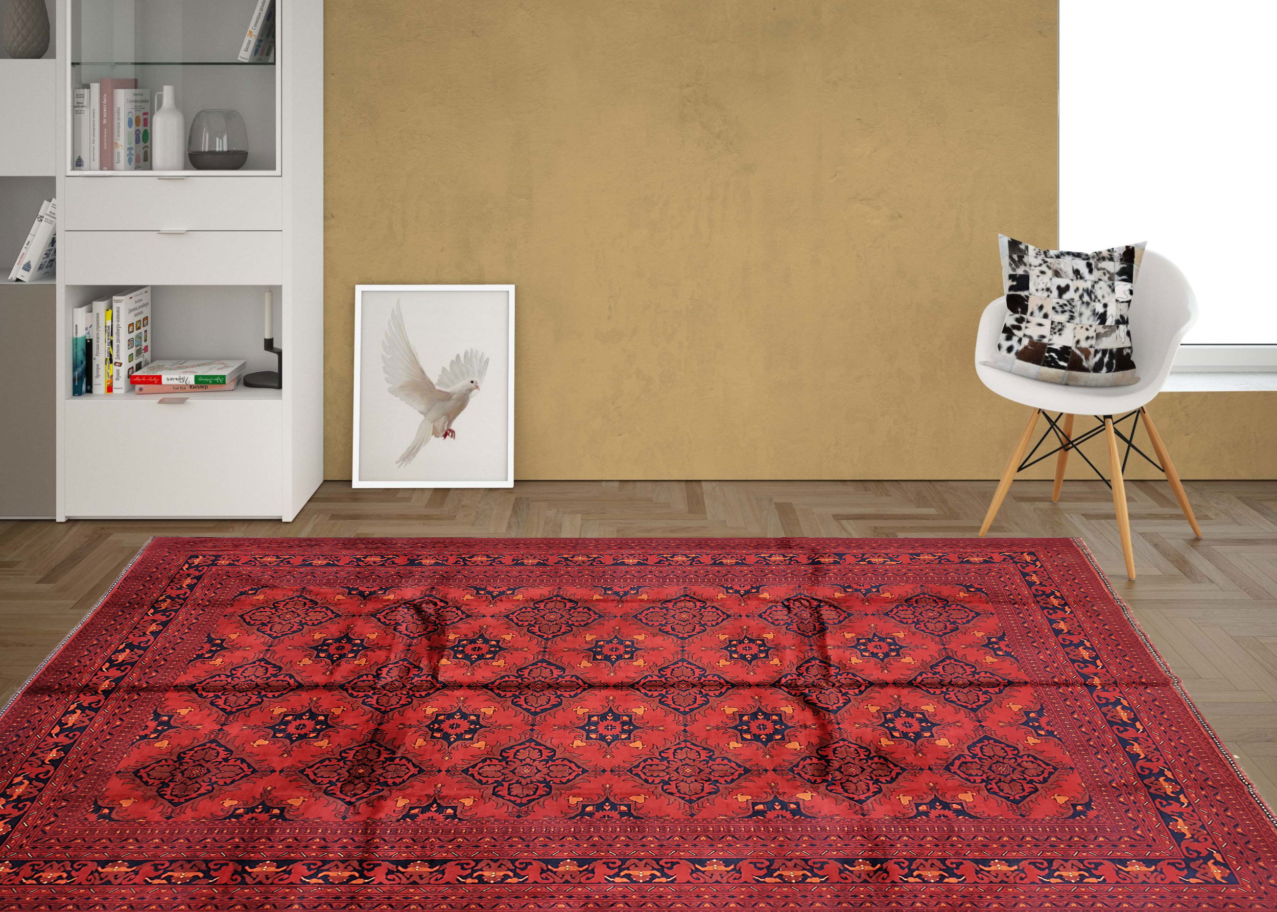 Oriental living room carpet entirely handmade "Ghazni"