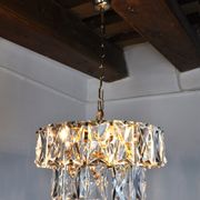 Lustre Kinkeldey 2 niveaux cristaux Allemagne 1970