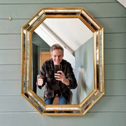Mirror with wooden gilded frame, Deknudt (Belgium), 1970