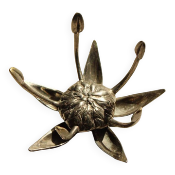 Vintage brass flower ashtray