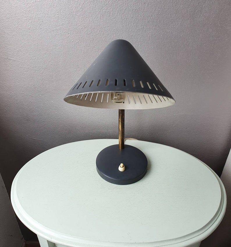 70s swan collar metal desk lamp