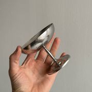 6 stainless steel dessert bowls on foot