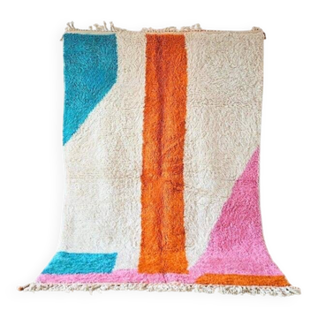 Handmade natural wool rug, size 100 x 200 cm