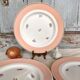 Flat plates pink floral patterns half porcelain ardy