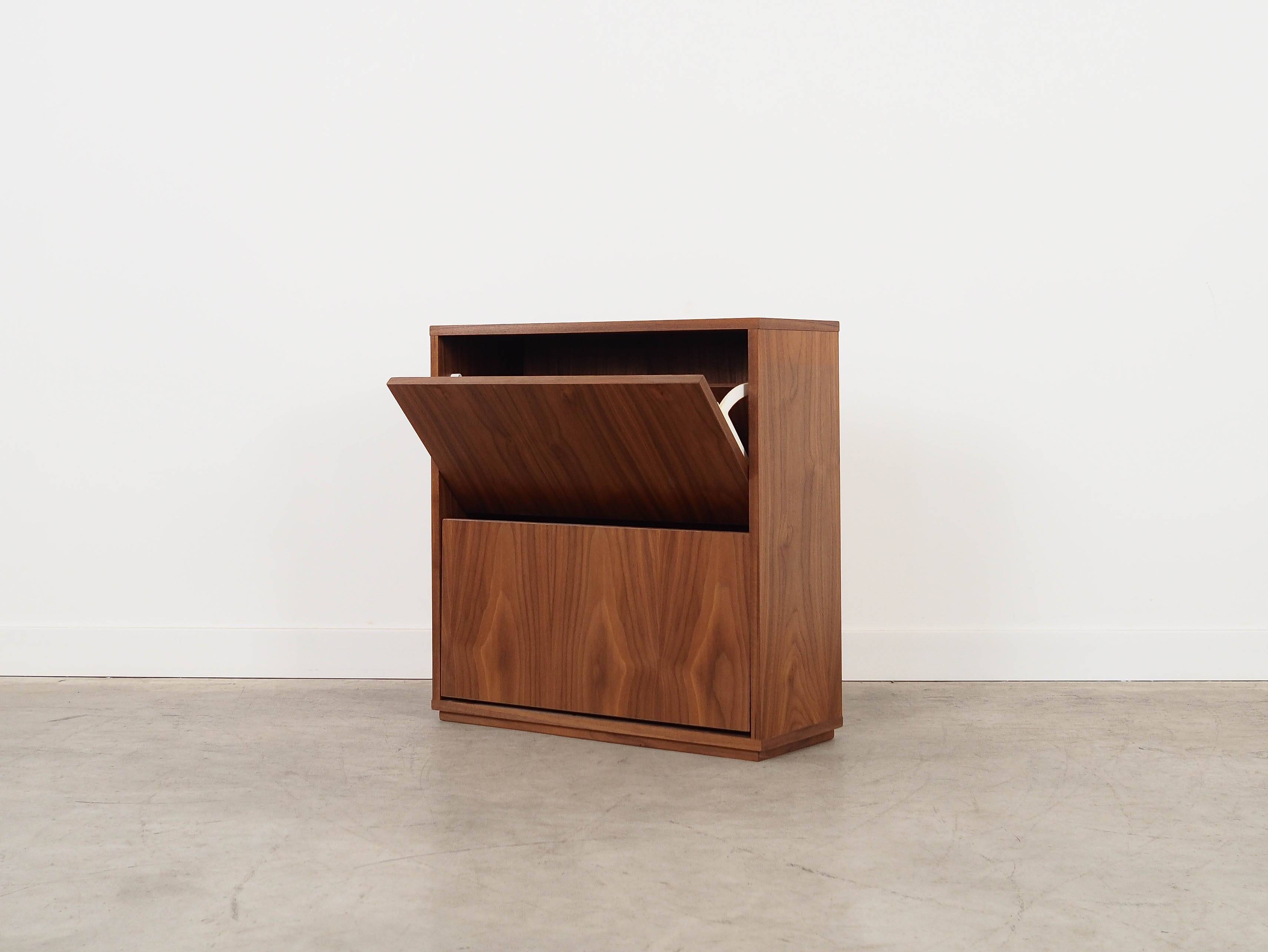Walnut shoe cabinet, Scandinavian design