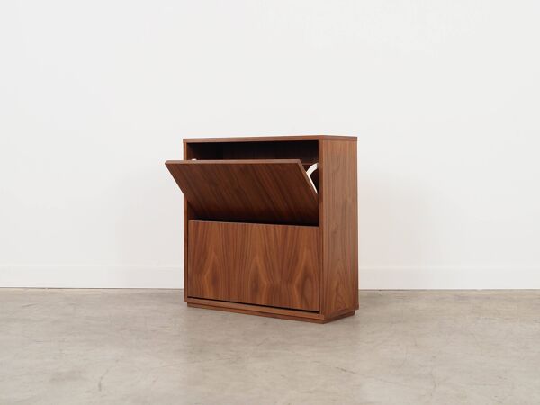 Meuble à chaussures en noyer, design scandinave
