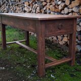 Oak farm table with two large drawers