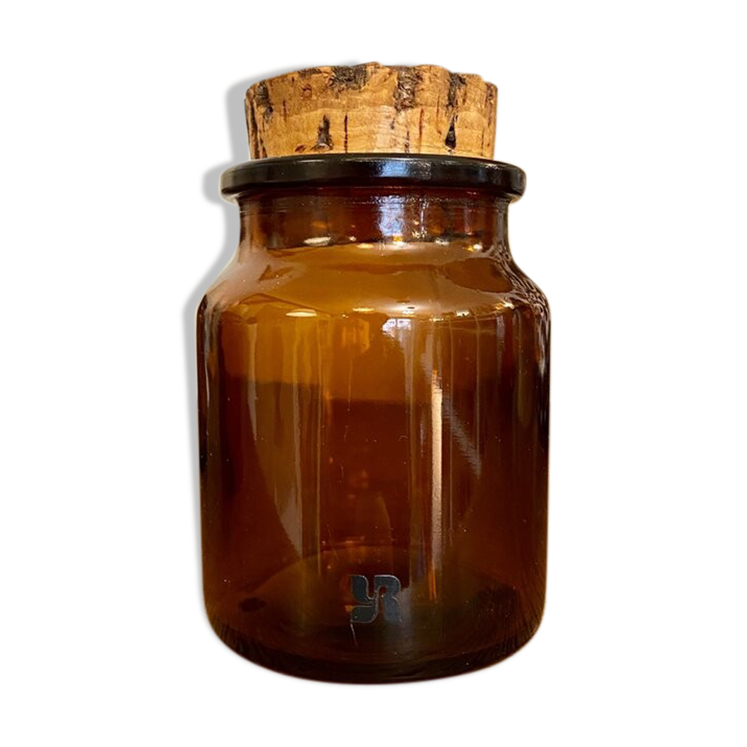 Brown glass jar