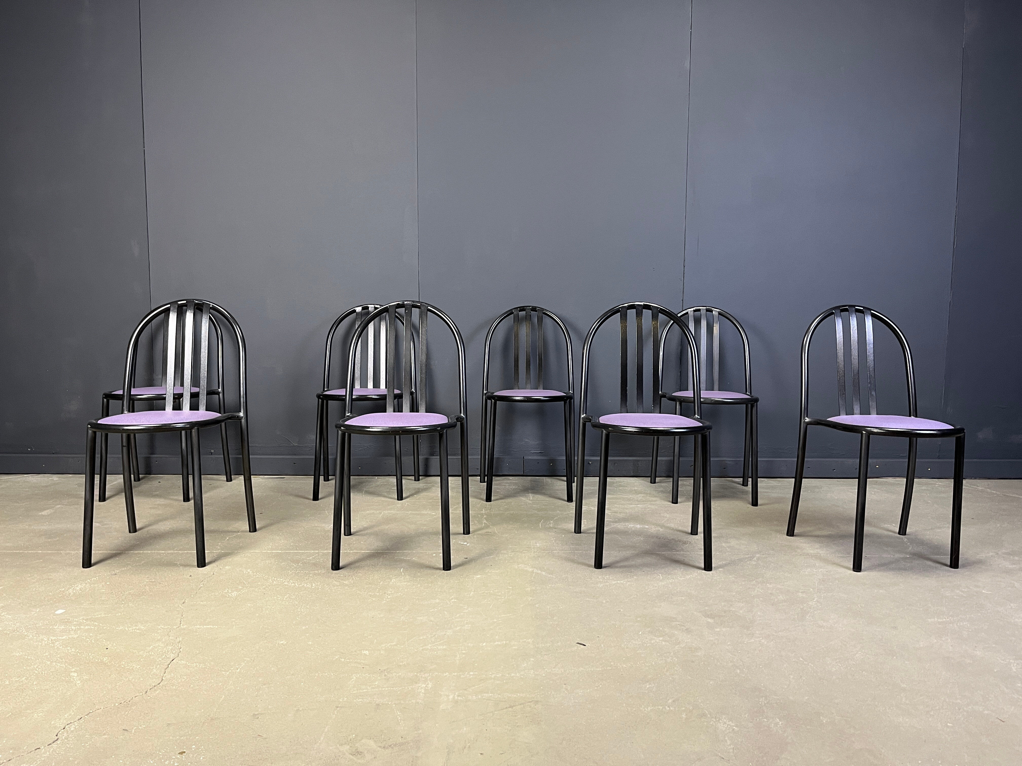 Ensemble de chaises Nr 222 par Robert Mallet-Stevens, années 1980, ensemble de 8.