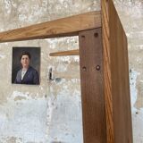 Vintage farm table with spindle legs.