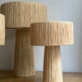Minimalist raffia bedside table lamp