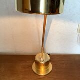 Vintage brass desk lamp with switch on base