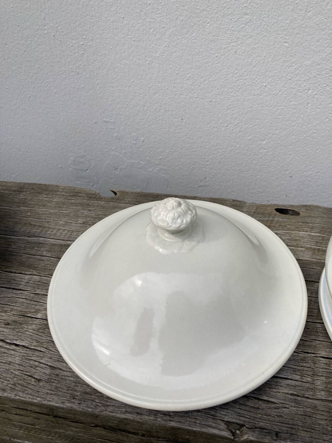 Plain white Creil soup tureen