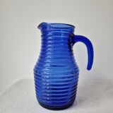 Vintage cobalt blue glass carafe/pitcher '1970s - Cisper