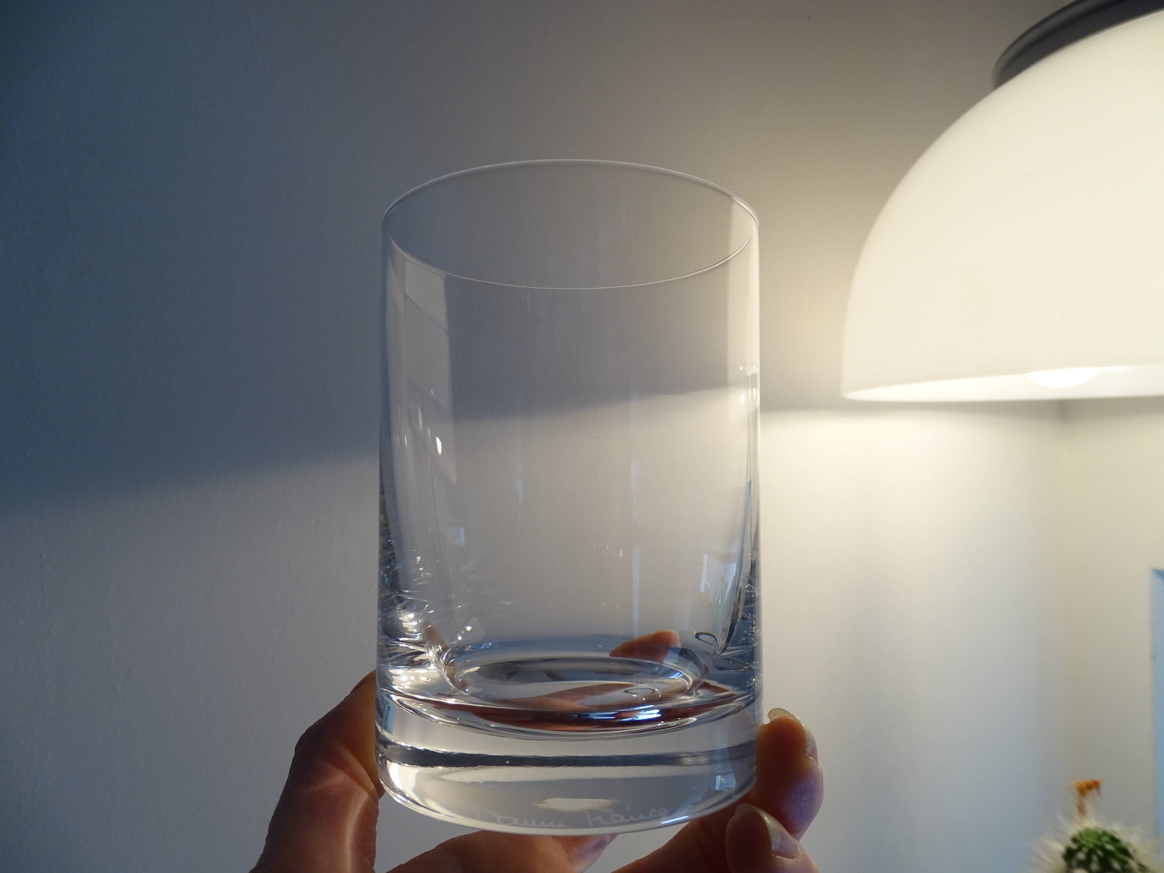 4 signed Daum France crystal water/whisky glasses - H11 cm Ø 7.8 cm