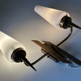 Vintage design solid brass wall light from the 60s