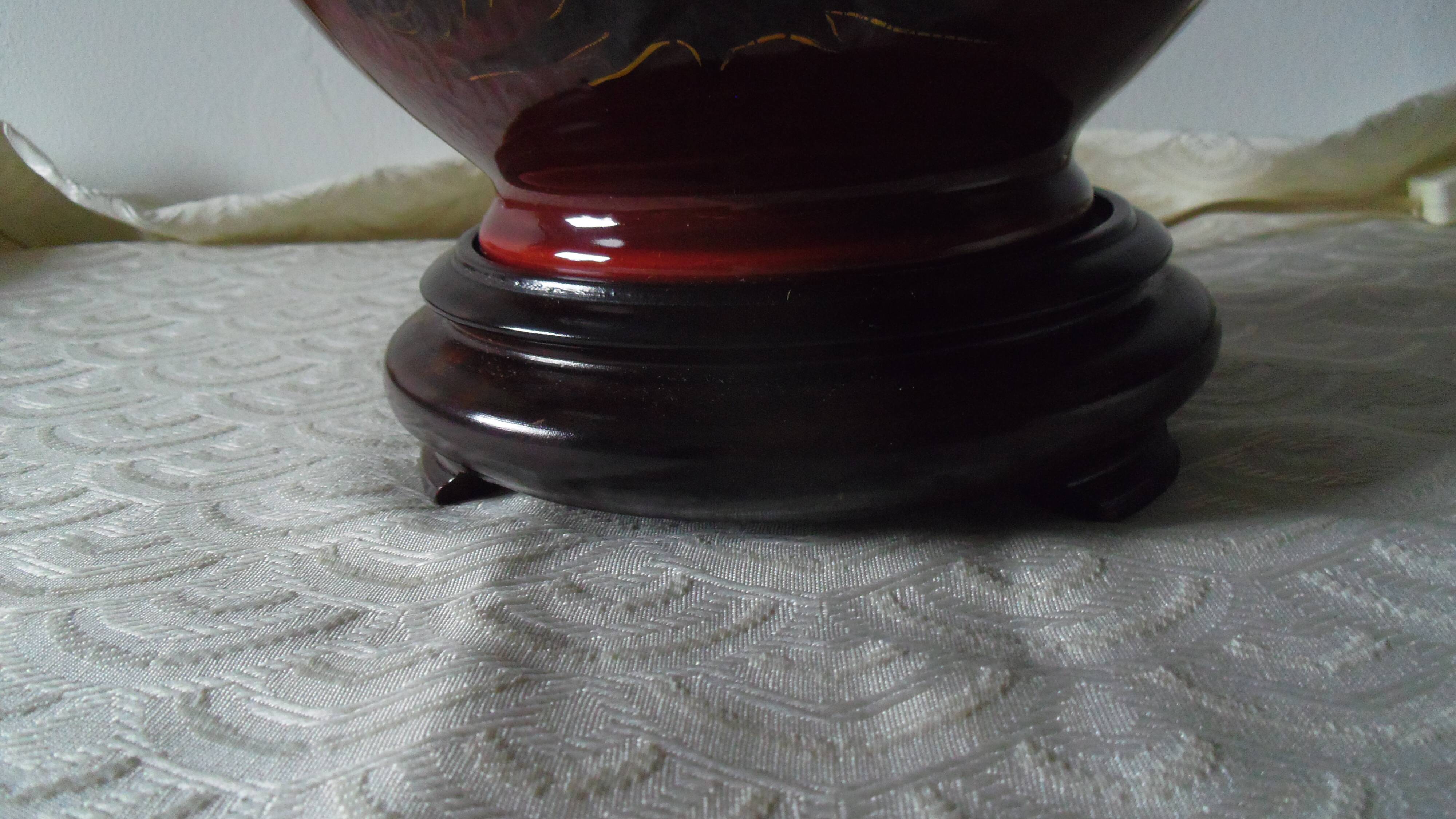 Table lamp. Faience signed M.A.D