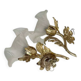 Pair of vintage gold wall lights