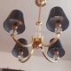 Vintage chandelier year 50 in brass and molded glass