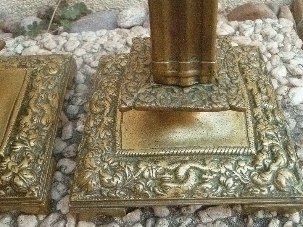 Pair of brass candlesticks, vintage