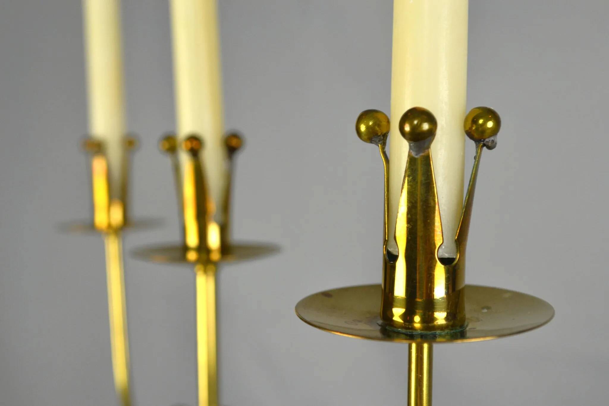 Brass candelabra by Gunnar Ander for Ystad-Metall , Sweden 1950s