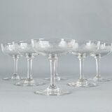 SUITE OF 6 CUPS TO CHAMPAGNE SAINT LOUIS MODEL SAPHO IN CRISTAL