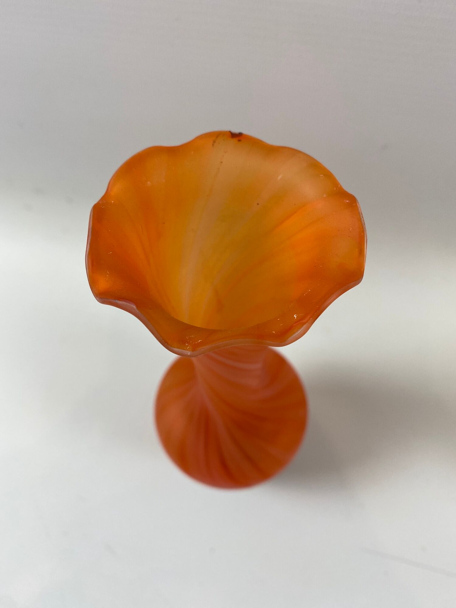 Vase orange glass paste 20cm