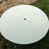Old round folding metal table