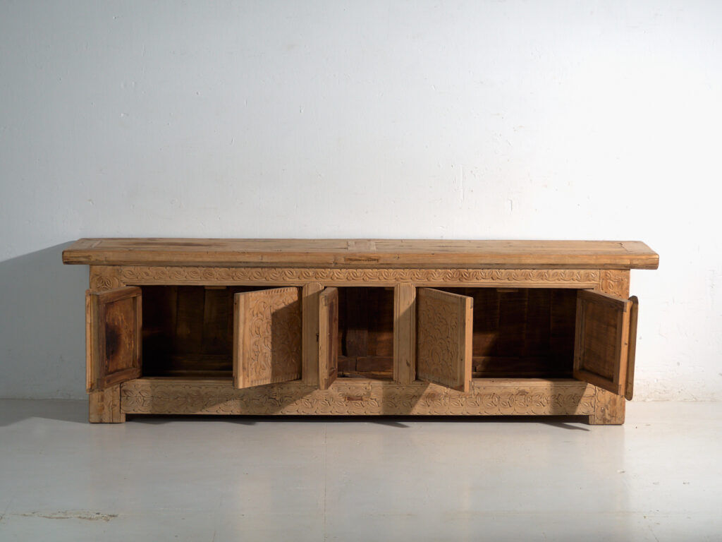 Antique enfilade carved from fir wood – China, circa 1930