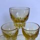 Set of 6 yellow glass shot glasses in 70s