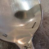 8 Louis XVI style silver plated dessert spoons with Mornier rushes 18.6cm