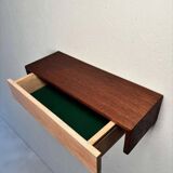 Vintage floating commode in teak and beech wood from the 1960s.