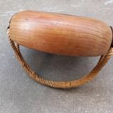 VINTAGE DESIGN WOODEN COUPE and ROPE attributed to Adrien Audoux