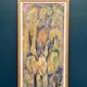 Large Swedish Oil on Panel – "Green Composition" – Signed – Vintage and Recently Framed – 77 × 41 cm (30.3 in × 16.1 in)
